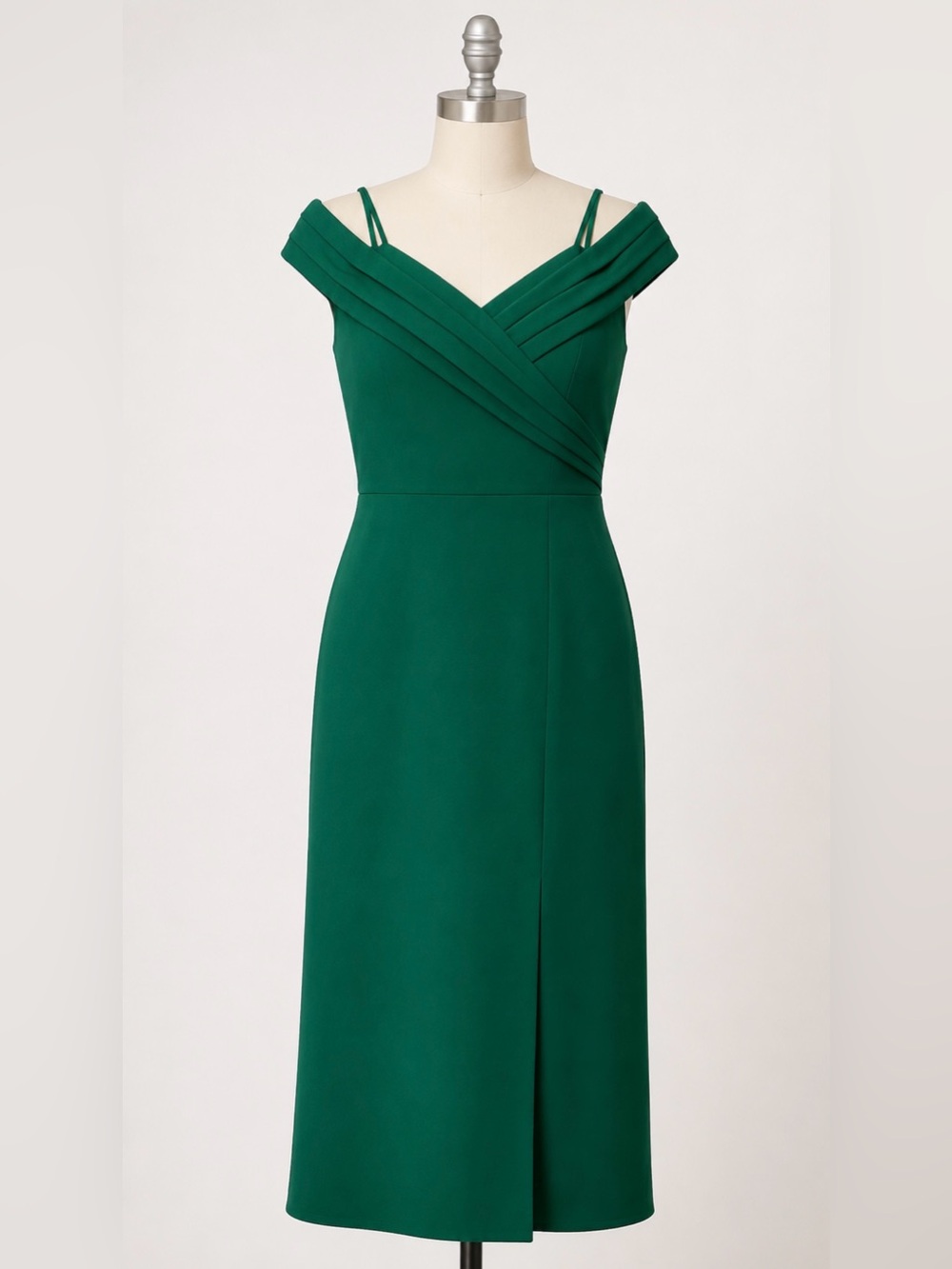 Enfocus Studio Green Off-Shoulder Midi Dress